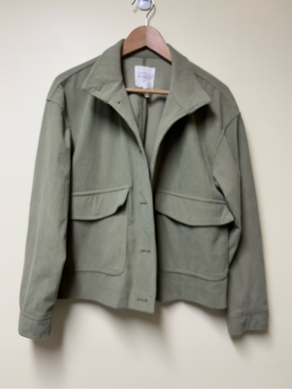 Avec Les Filles Ovesized Olive Green Courderoy Shirt Jacket - Medium